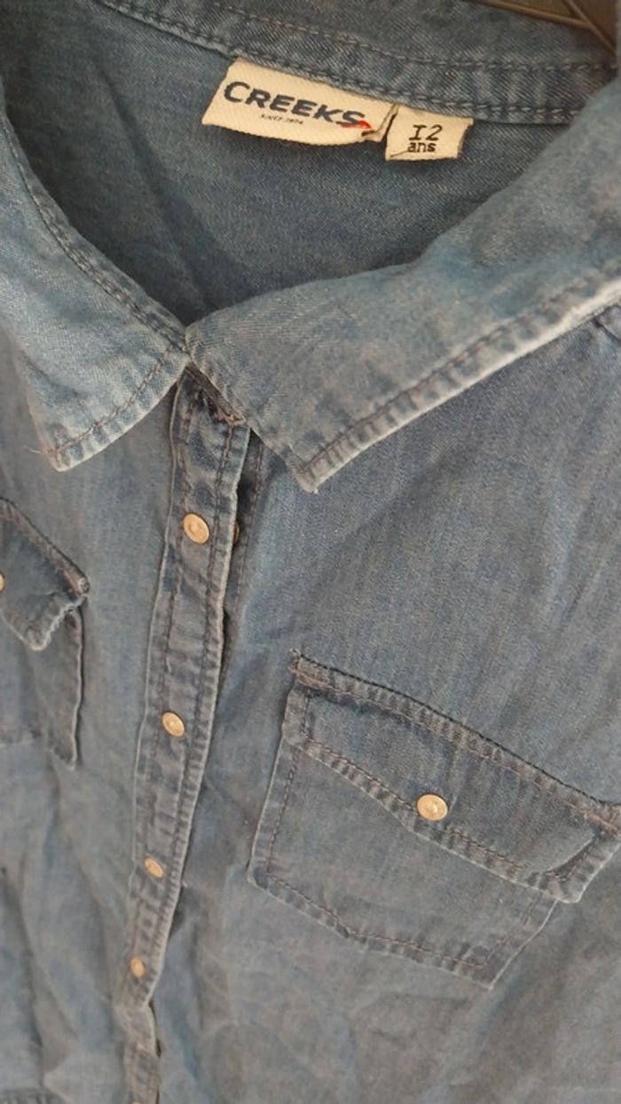 Chemise en jean Creeks État neuf Taille 12 ans - photo numéro 4
