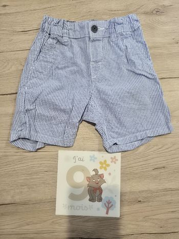 Short a rayures blanc et bleu, 9-12 mois, H&M