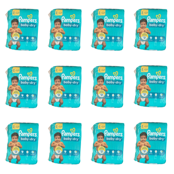 Lot de 444 Couches Pampers Baby Dry 4-8 kg Taille 2 Neuf
