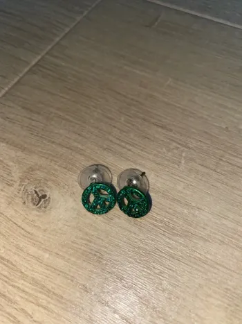 Boucles d’oreilles vertes Peace and Love