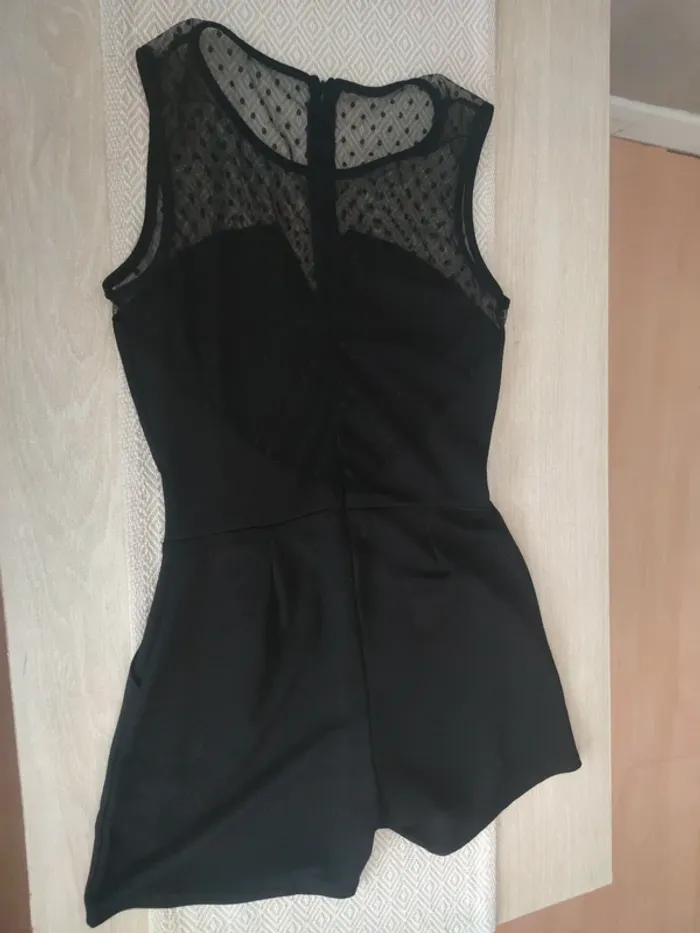 Combishort noir haut transparent a pois 14/16 ans - photo numéro 4