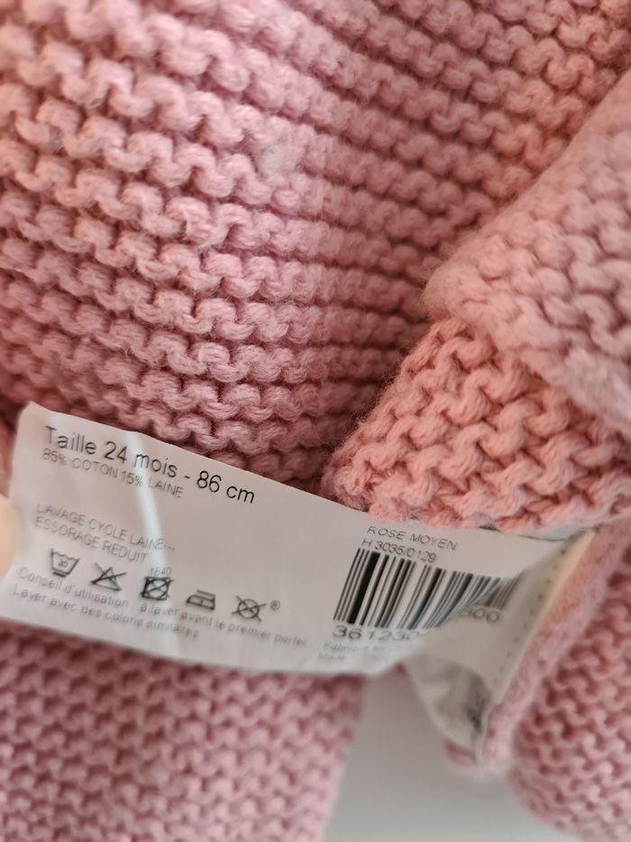 Gilet maille laine rose Boutchou 2 ans - photo numéro 5