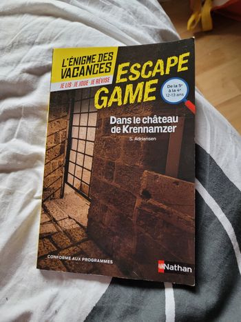 L enigme des vacances escape game dans le château de krennamzer de la 5e à la 4e