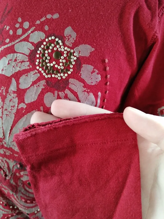Tee-shirt rouge à manches longues avec imprimé / kenzo kids / (8ans) - photo numéro 5