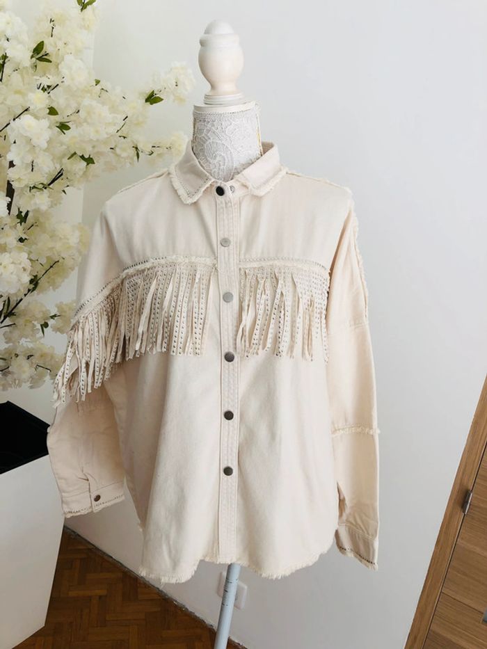 Veste légère à franges neuve taille XS Zara - photo numéro 9