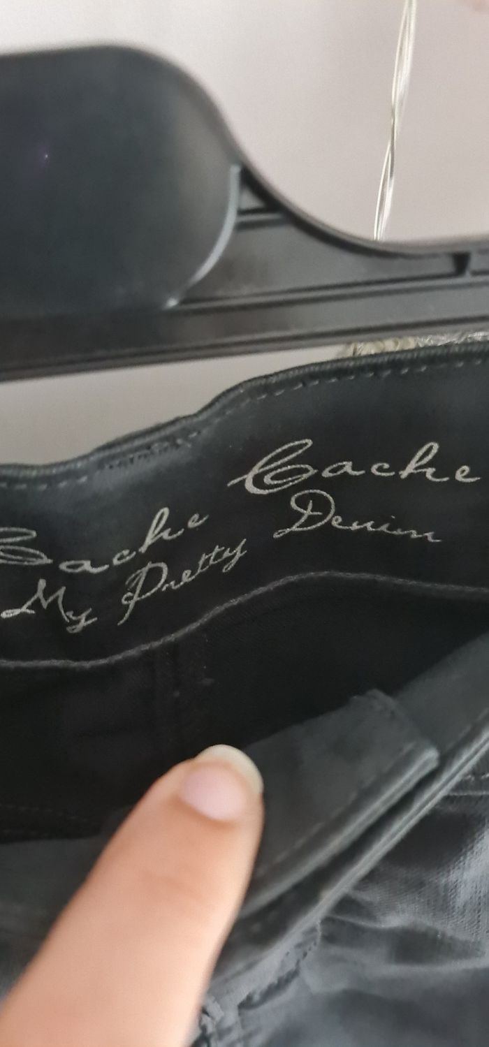 Jupe taille 42 XL enduite noire Cache Cache - photo numéro 2