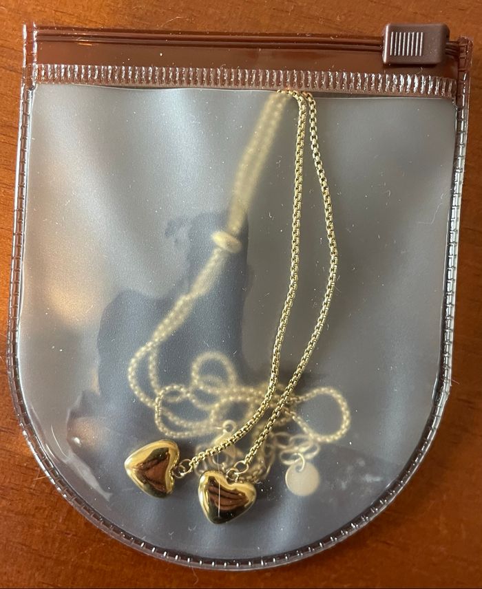 Collier double cœur ajustable - photo numéro 4