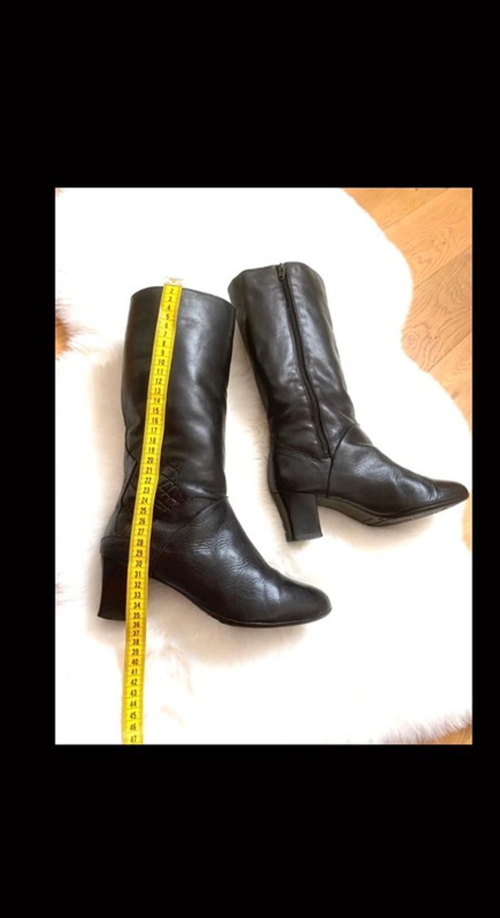 Très belle botte en cuir Noir | Vintage | Pièce unique - photo numéro 11