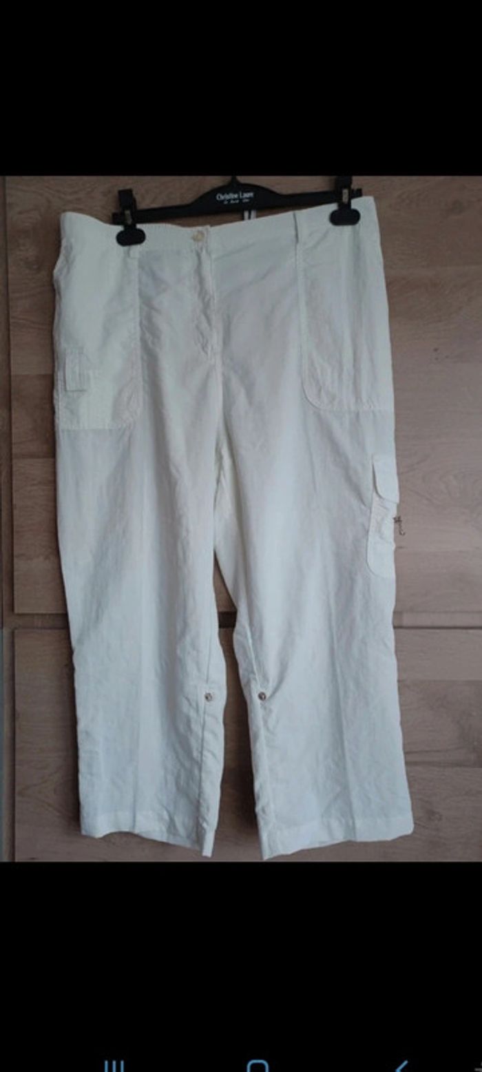 Pantacourt blanc femme taille 48 alica