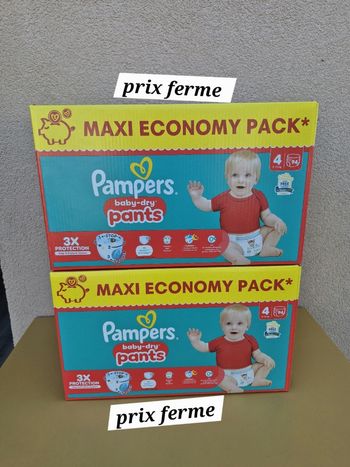 2 maxi pack pampers baby dry pants taille 4 total 188 couches