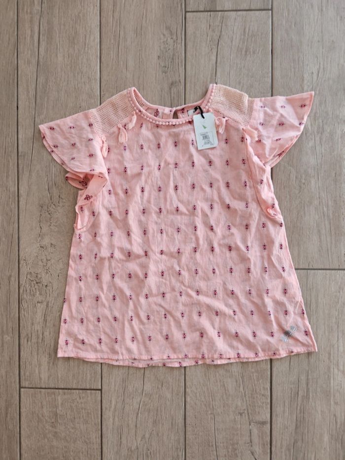 Blouse d'été rose Galerie Lafayette 12 ans neuve