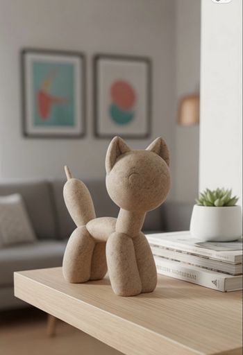 Statuette chat ballon 