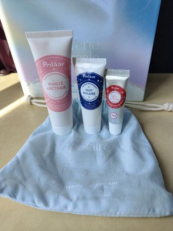 2e Lot de 3 produits Polaar Démaquillant Masque déstressant Baume lèvres + pochon