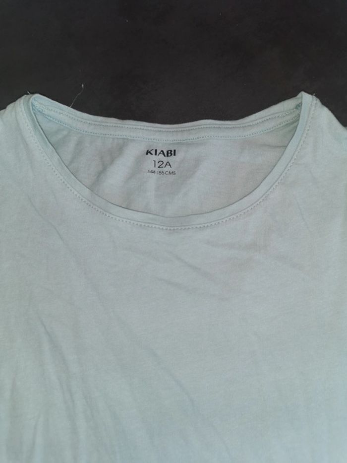 Tee-shirt manches courtes basic vert pâle kiabi 12 ans - photo numéro 2