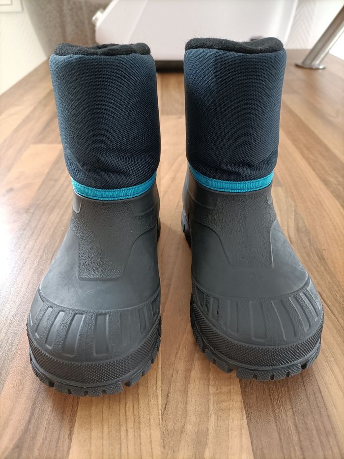 Bottes de neige ski quechua bleu marine gris 28-29
