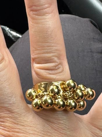 Magnifique bague habaha Paris large plein de breloques boules qui bougent