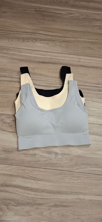 Lot 3 Debardeur femme sport finesse noir gris