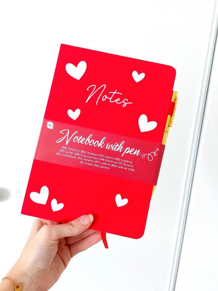 Carnet de notes rouge avec stylo neuf - photo numéro 4