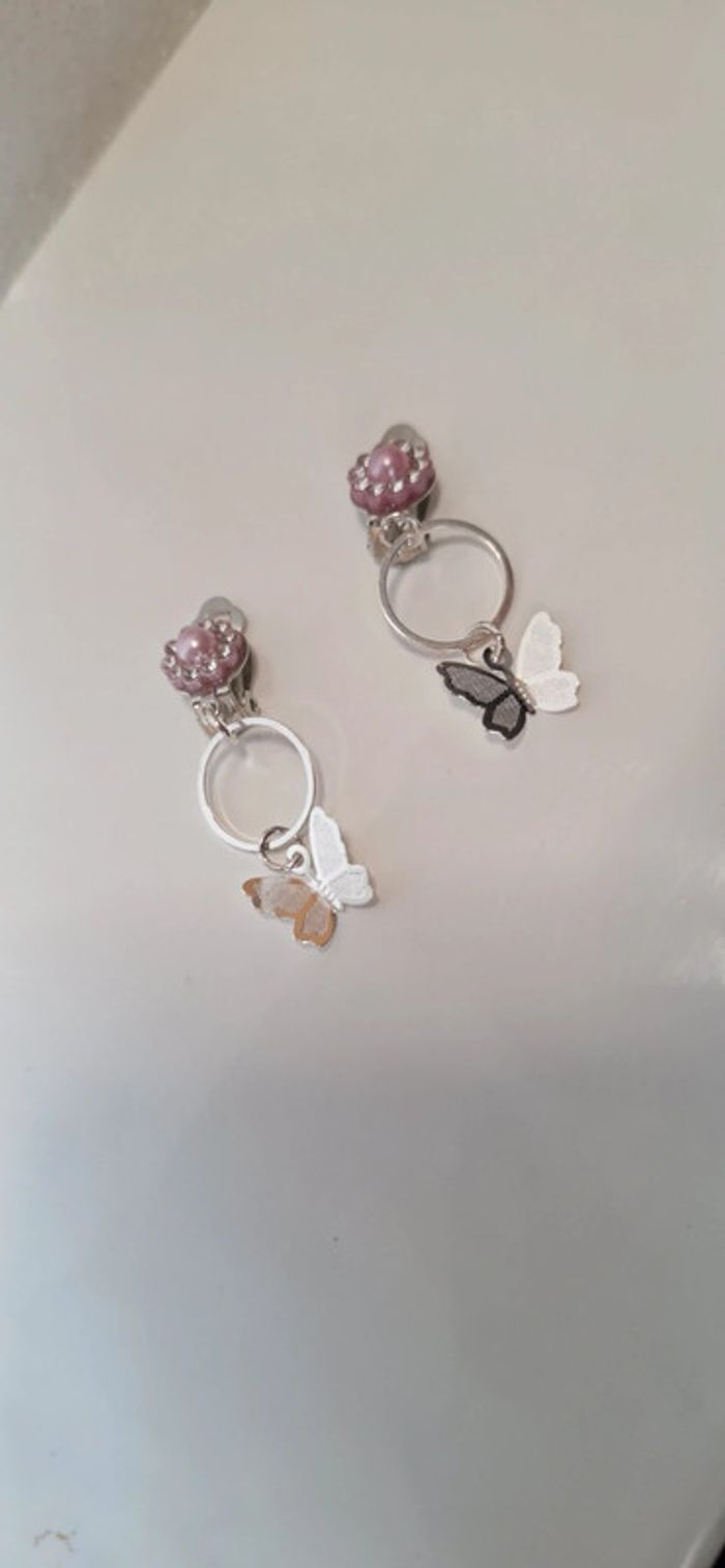 Boucles d'oreilles a clips, papillons