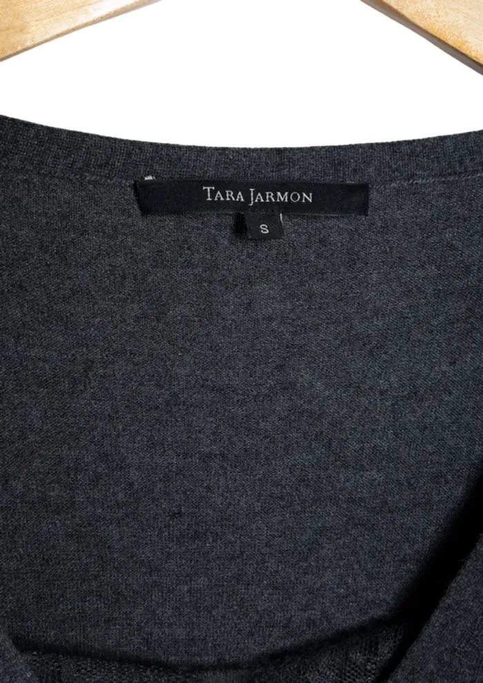 Pull fin gris dentelle Tara Jarmon Taille S - photo numéro 4