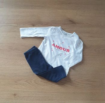 🩷 Ensemble tee-shirt ML legging 6 mois Kiabi/Petit bateau #emyfleury_6moisfille