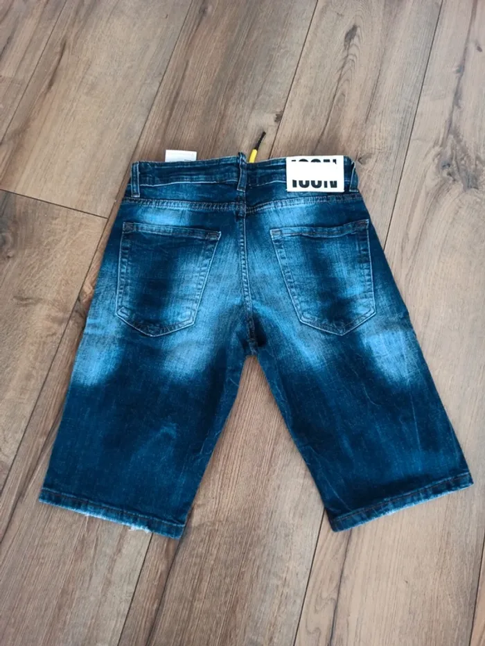 Short en jeans bleu peinture 30US - photo numéro 2