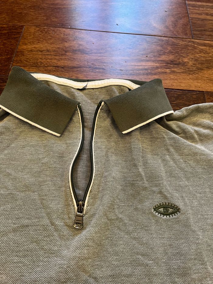 Polo manches courtes gris col zippe taille M - photo numéro 5