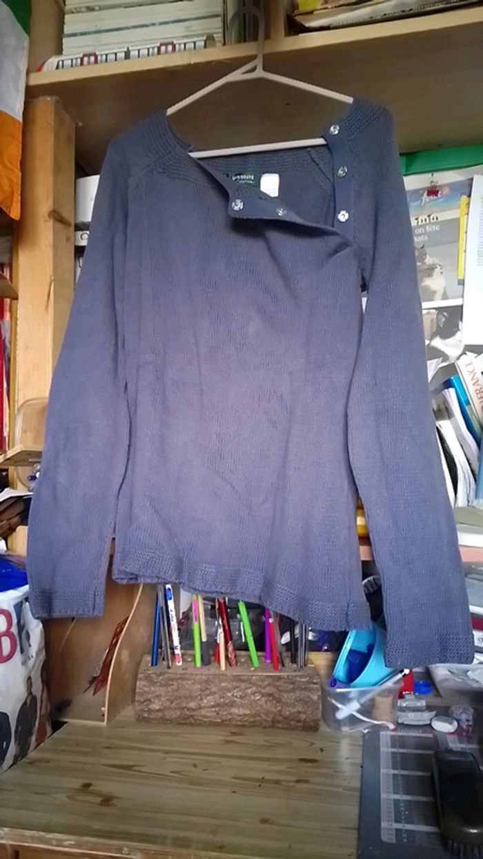 Pull en coton bleu marine