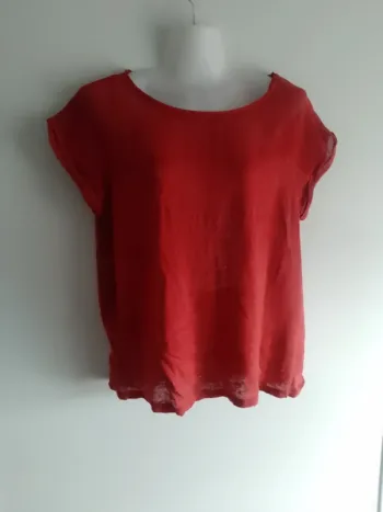 Top blouse Etam bi matière rouge taille L