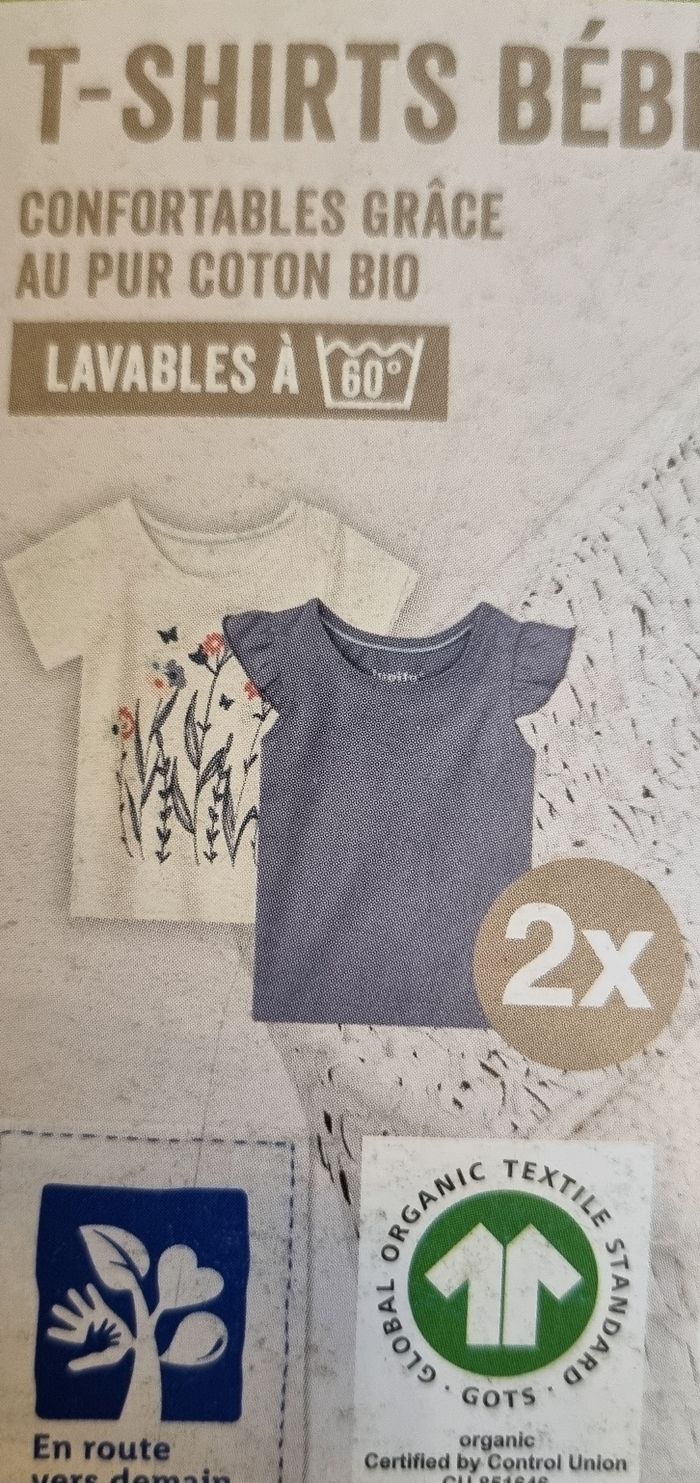 Lot 2 t-shirt bébé fille neufs - photo numéro 3