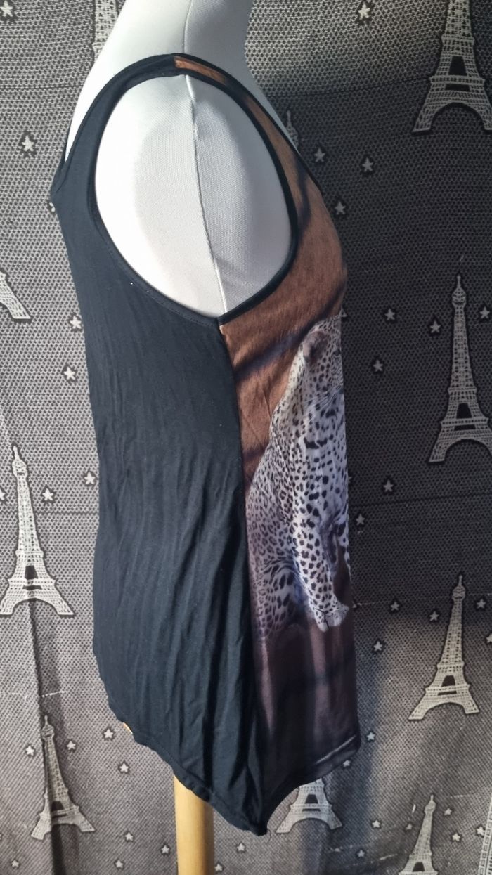 Débardeur imprimé tigre et papillon avec strass taille S-M - photo numéro 2