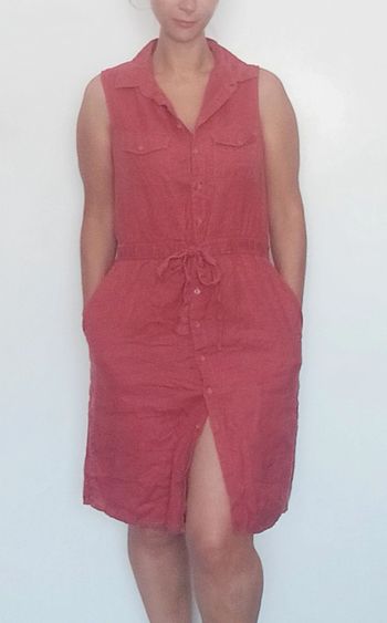 Robe lin casual à bouton taille 38