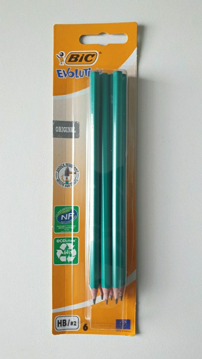 Neuf fournitures scolaires lot 6 crayons à papier BIC