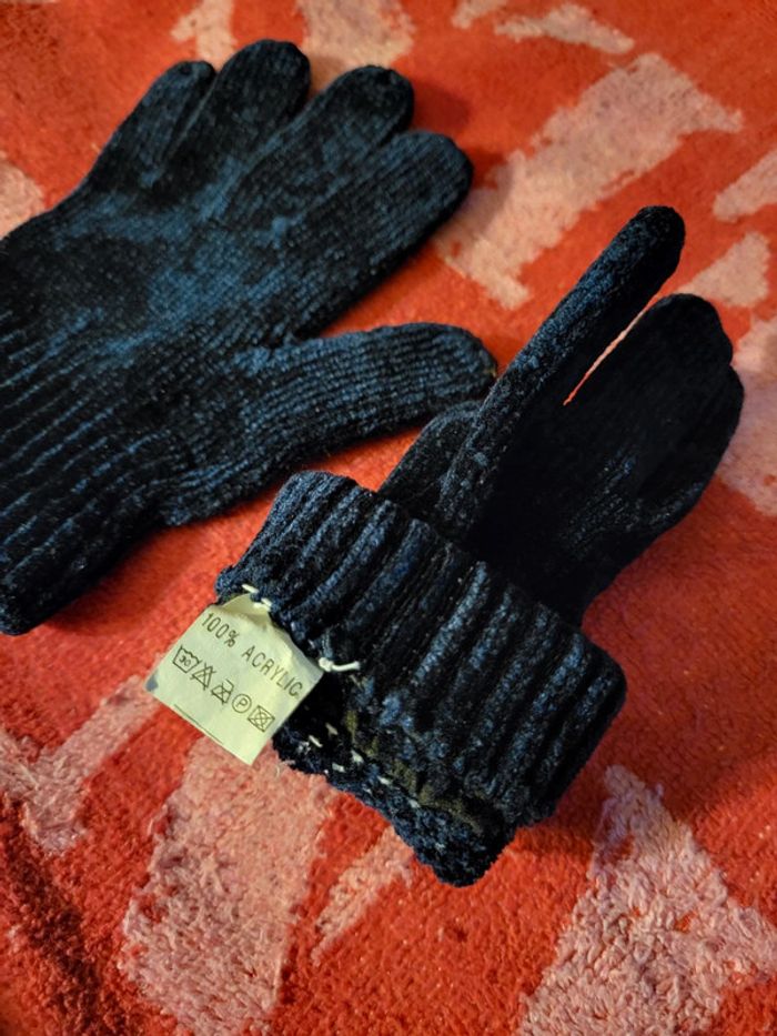 Gant velours marine t 7 ou t 7,5 femme neuf - photo numéro 3