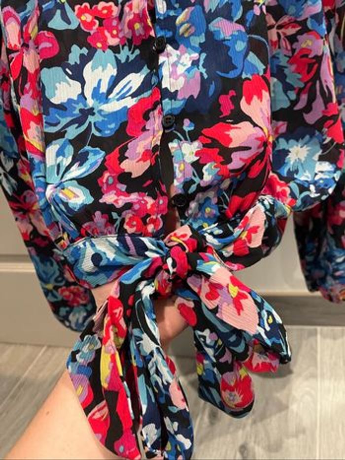 Blouse fleurie noeud - photo numéro 4