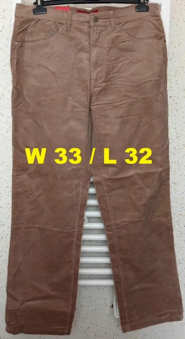 Pantalon en velours marron Pierre Cardin Taille W 33 / L 32