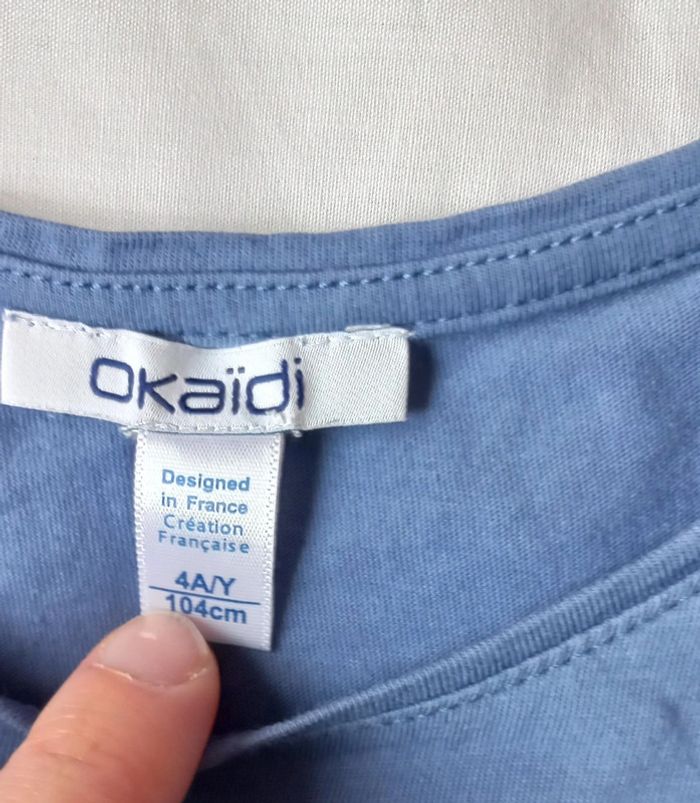 T-shirt bleu okaidi t4 - photo numéro 2