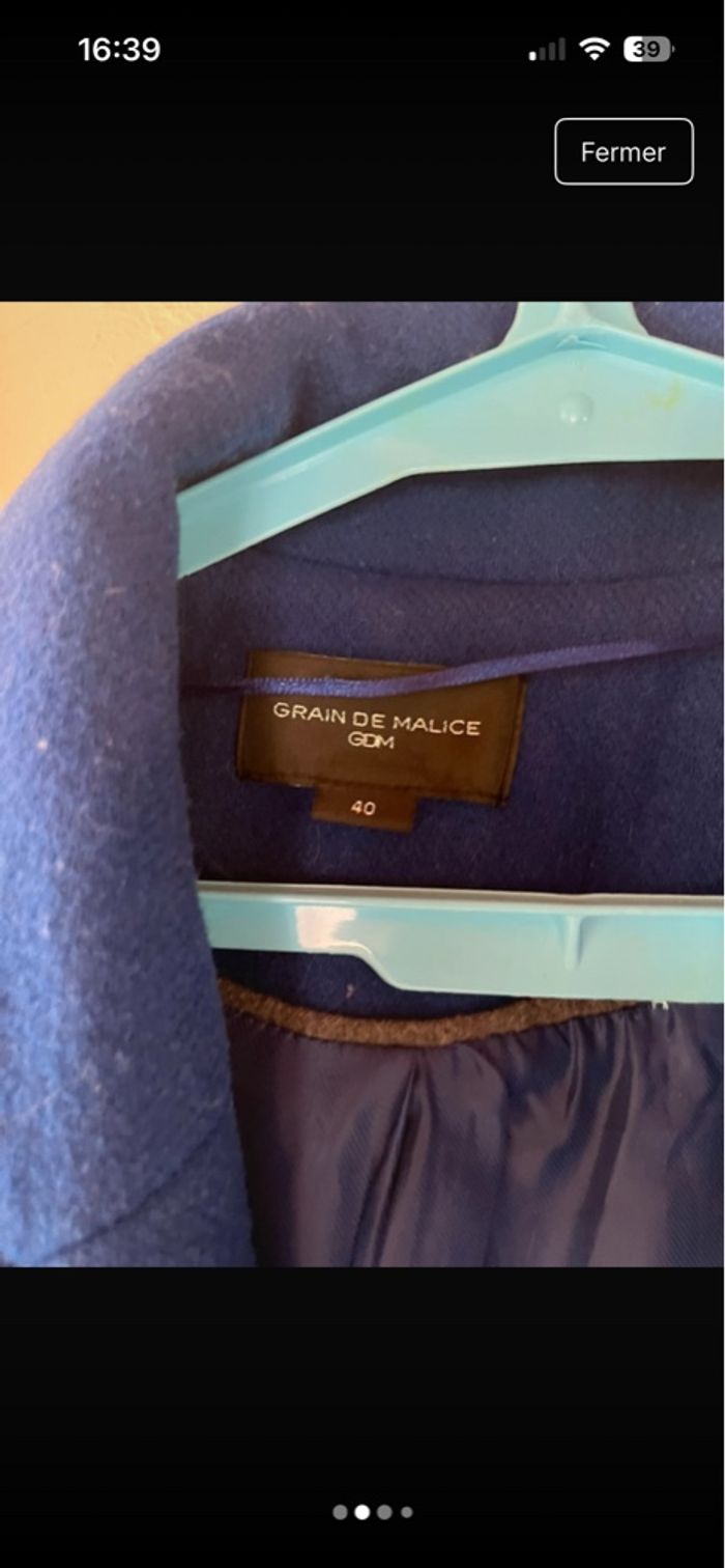 Manteau bleu électrique - photo numéro 3