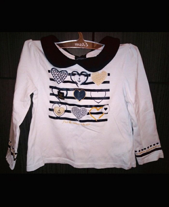 T-shirt manches longues col claudine