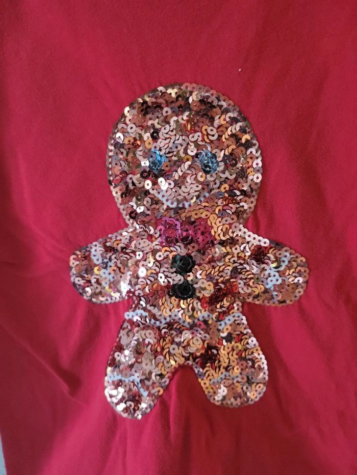 Tee-shirt manches longues filles 6 ans pain d'épice sequin - photo numéro 2