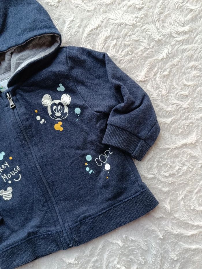 Gilet zippé avec capuche veste Garçon 9 mois Mickey Disney Baby - photo numéro 4