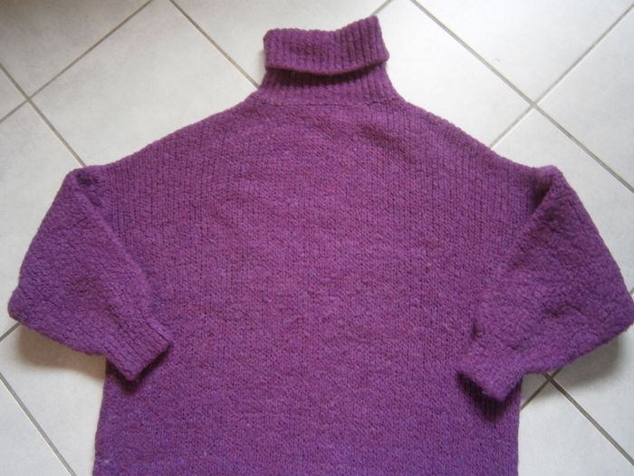 Pull long à col roulé violet Taille 44 - photo numéro 3