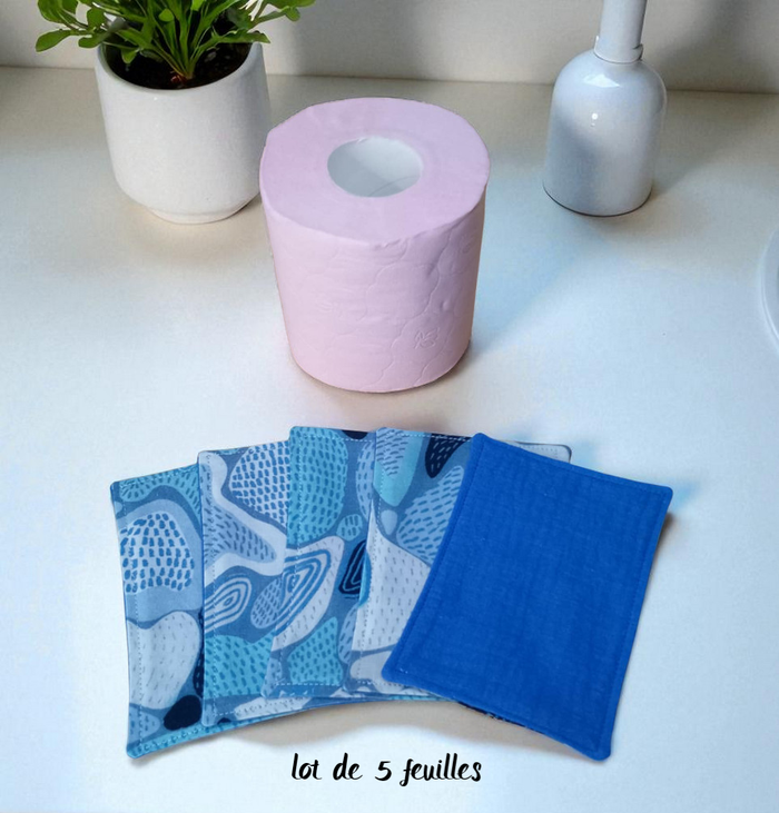 5 feuilles papier toilette lavable modèle froufrou