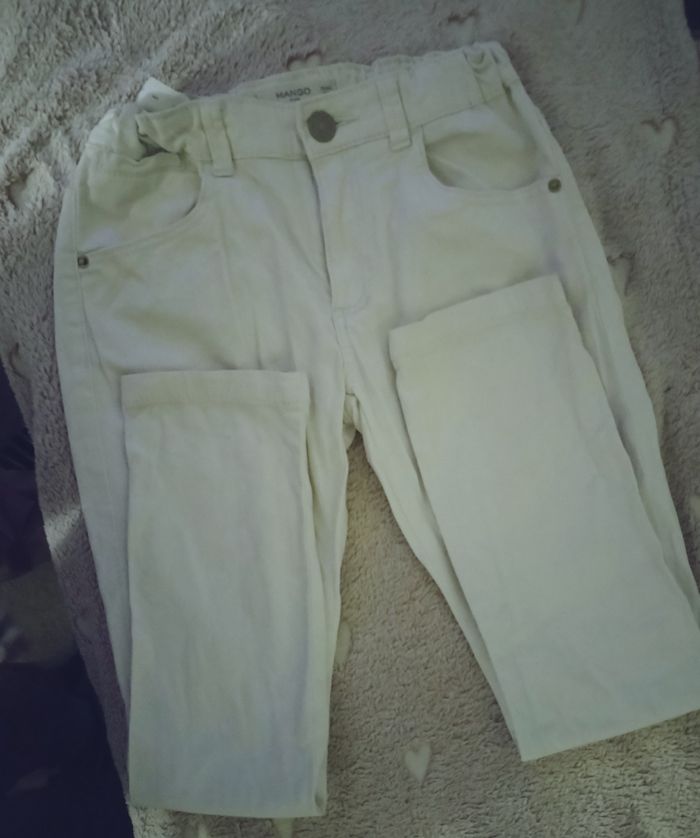 Jeans blanc "Mango" 9/10 ans 98% coton porté une fois - photo numéro 8