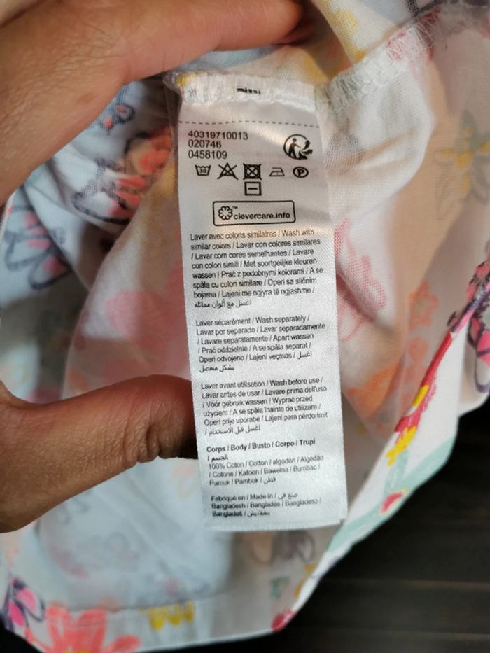 Robe 12 mois Gémo blanche à fleurs 100% coton - photo numéro 7