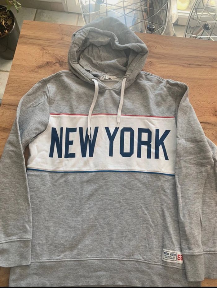 Hoodie sweat à capuche gris H&M New York