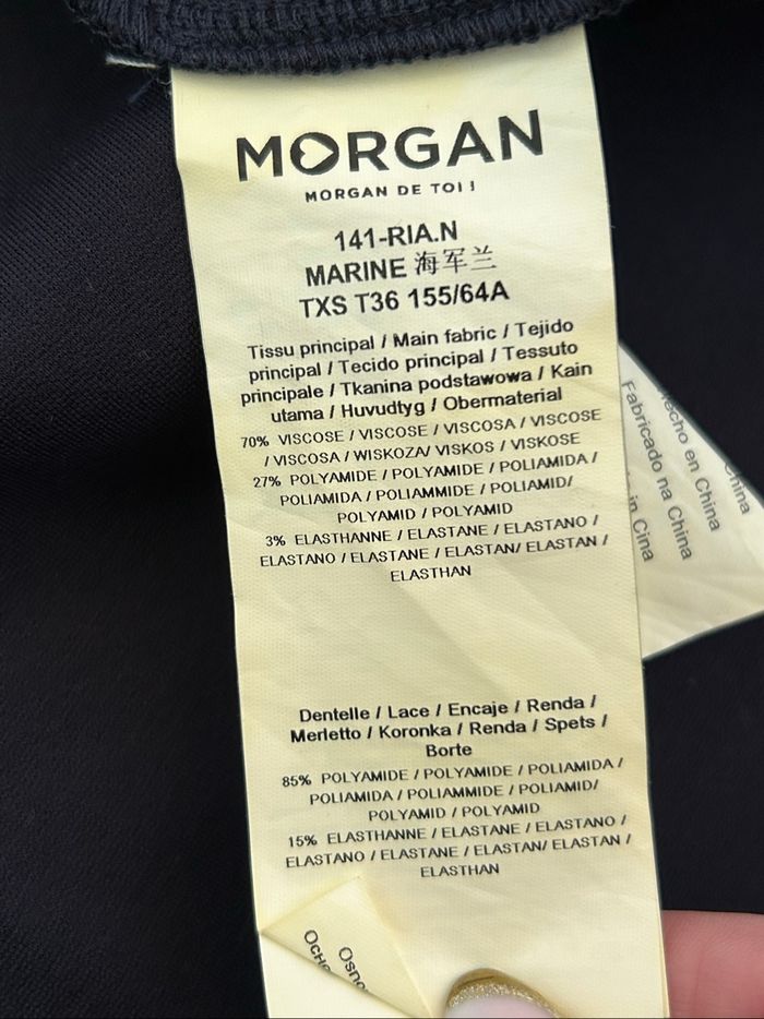 Robe bleue marine avec dentelle noire Morgan taille XS jamais portée - photo numéro 10