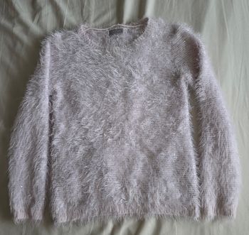 ​CANDA Pull Poils Longs Paillettes Rose S