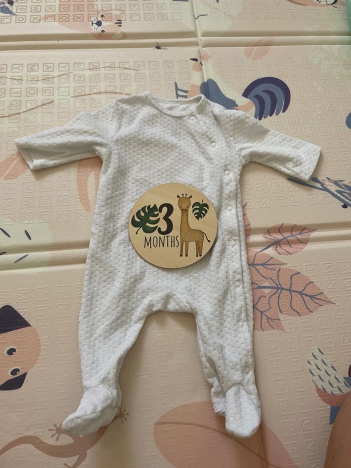 Pyjama blanc velours Kiabi 3 mois