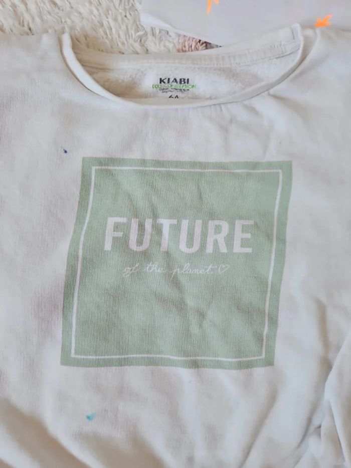 Sweat fille taille 6 ans marque kiabi blanc - photo numéro 2